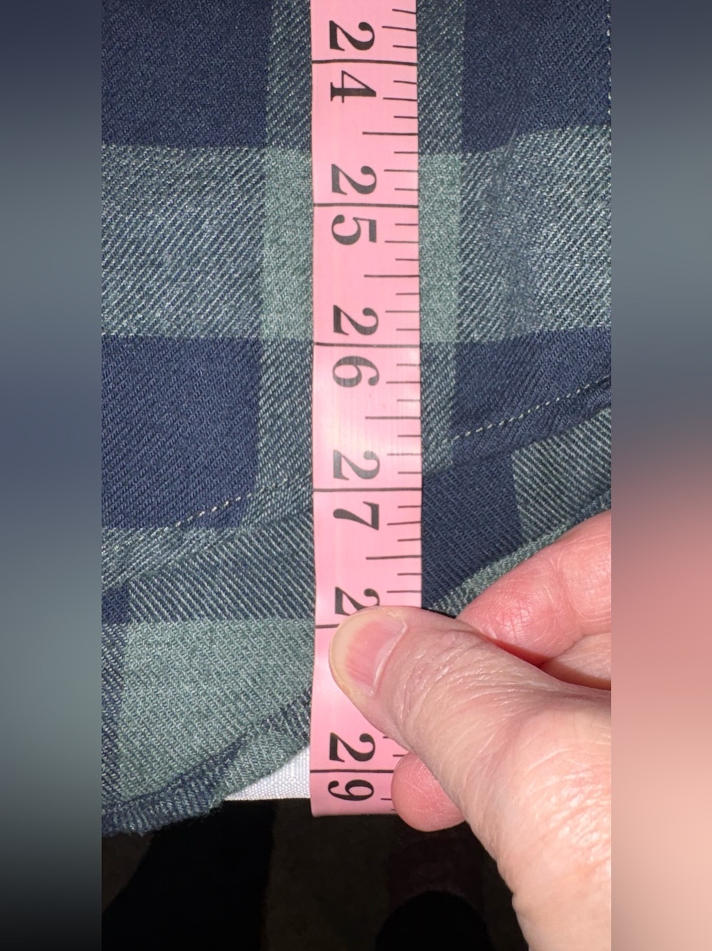 Izod Lightweight Flannel Green & Blue Plaid Button-Down Casual Shirt, Size Large - Picture 6 of 6
